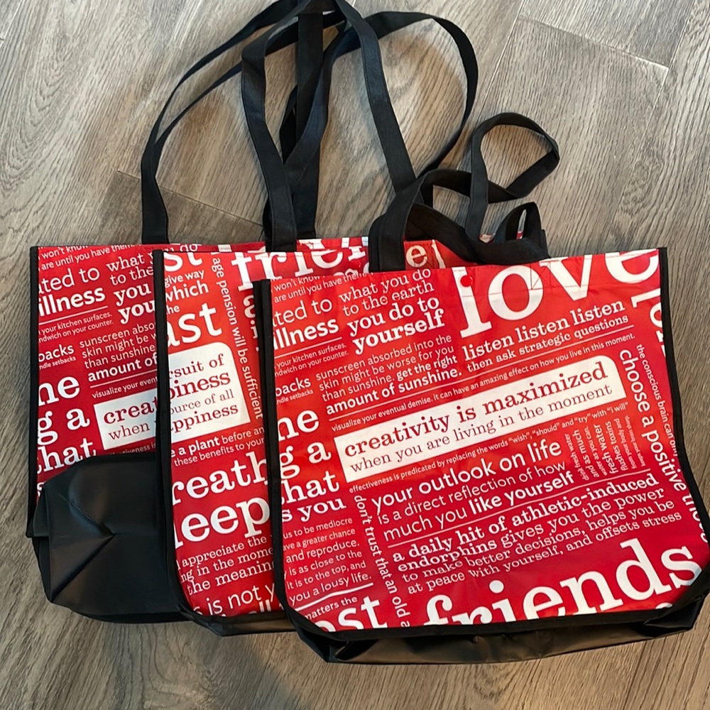 3 Large Lululemon shopping bags - never been used